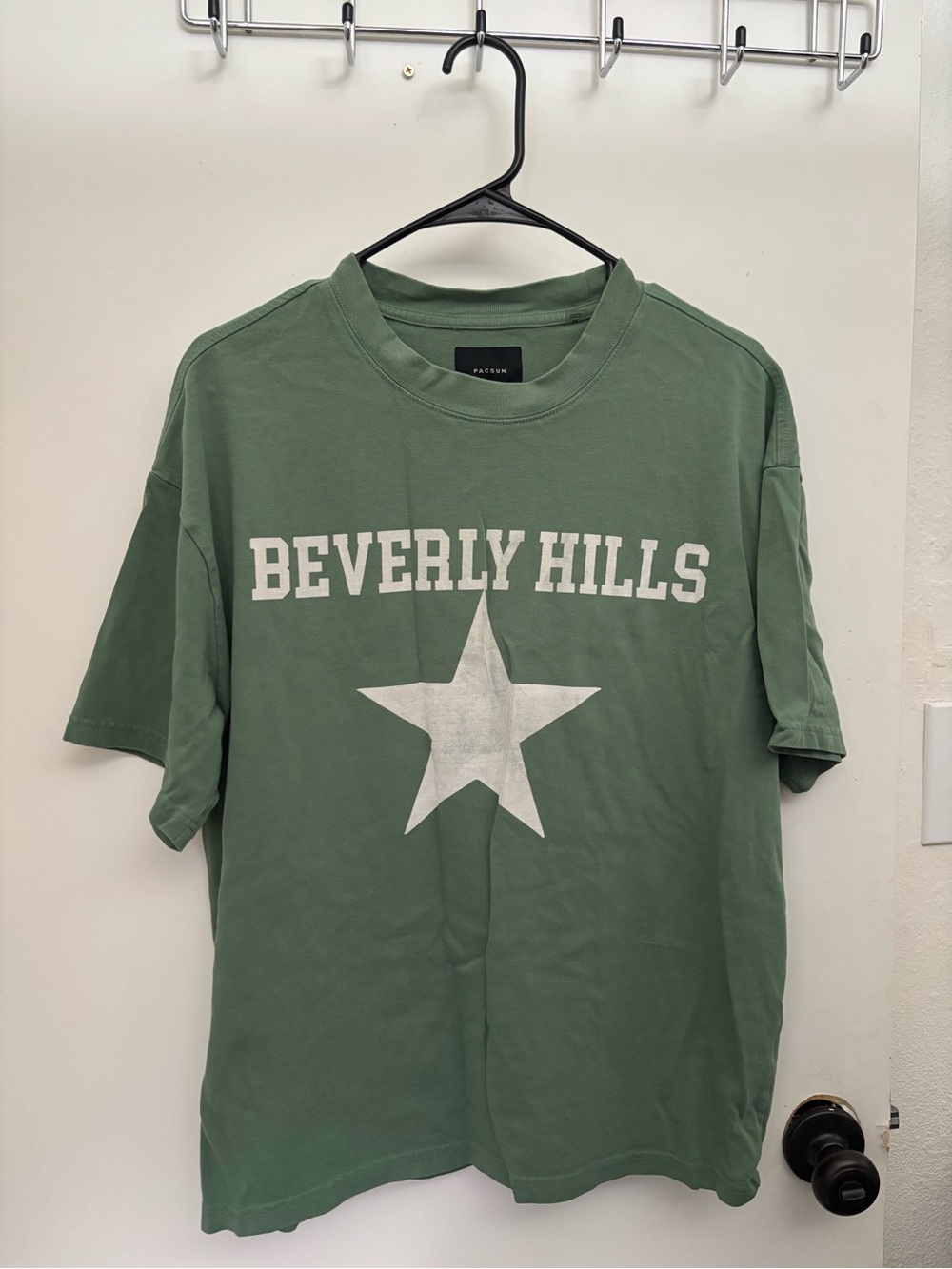 PacSun Green 'Beverly Hills' Star Graphic Short Sleeve Tee
